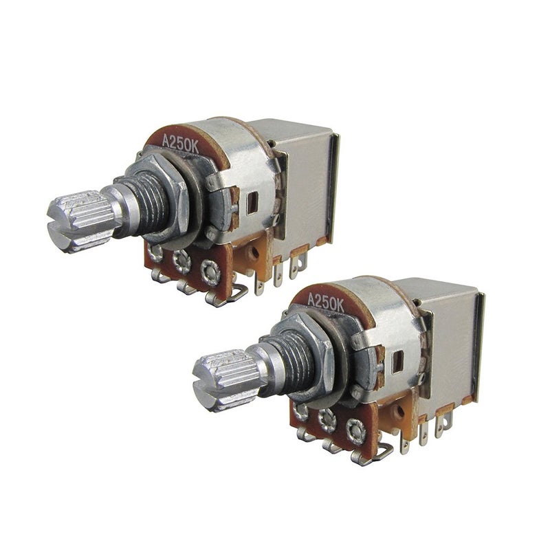 FLEOR 2pcs Push Pull Guitar Pots Short 15mm Split Shaft A250K Audio Taper Potentiometers - Image 1